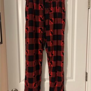 Red and Black Plaid Men's Sweatpants